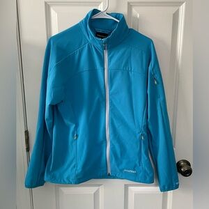 Marmot Women’s Large Tempo Jacket Teal green Soft Shell Water Resistant Stretch